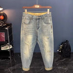 Jeans für Herren Frühling und Herbst, kleine zerrissene Jeans, Herren-Vintage-Hosen, trendige Marke, Harlan-Männerkleidung, Streetwear-Kleidung - flohmarkt-deutschland.shop
