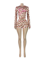Joskaa Dot Print Tracksuit Set Women Long Sleeve Crop Top Bodycon Shorts 2 Piece Outfit Y2K Aesthetic Streetwear Party Clubwear - flohmarkt-deutschland.shop