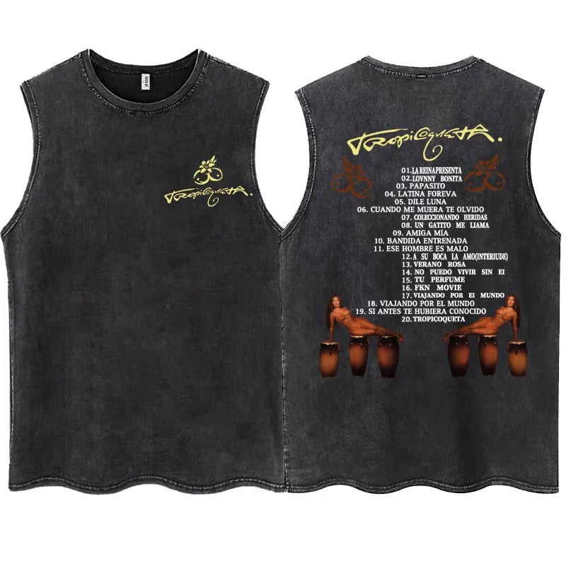 KAROL G Tropicoqueta Tank Top – Unisex, Oversize, 100% Baumwolle - flohmarkt-deutschland.shop