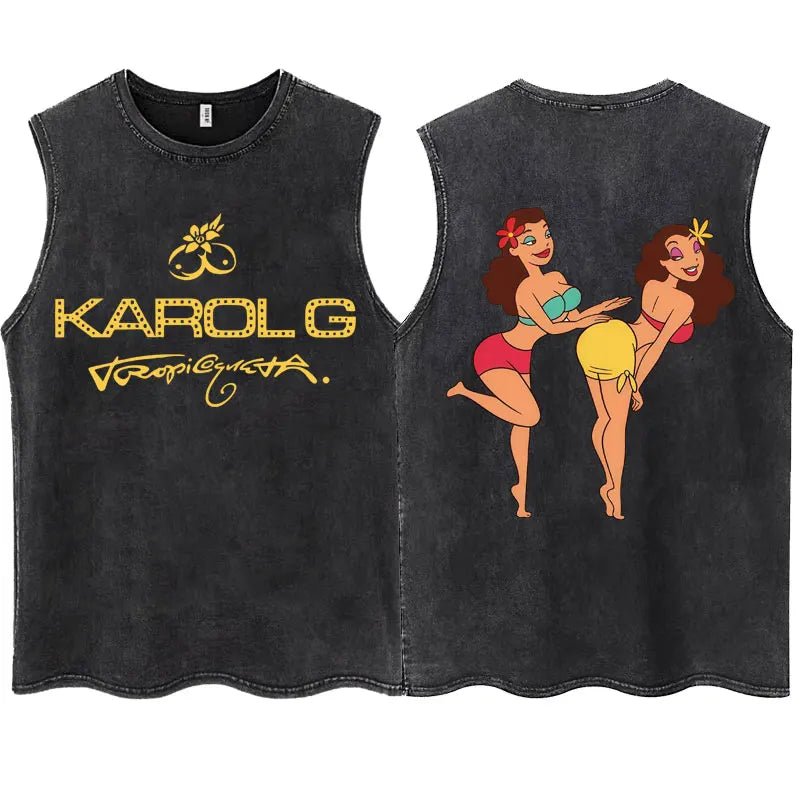 KAROL G Tropicoqueta Tank Top – Unisex, Oversize, 100% Baumwolle - flohmarkt-deutschland.shop