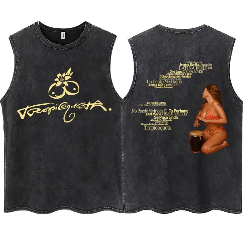 KAROL G Tropicoqueta Tank Top – Unisex, Oversize, 100% Baumwolle - flohmarkt-deutschland.shop
