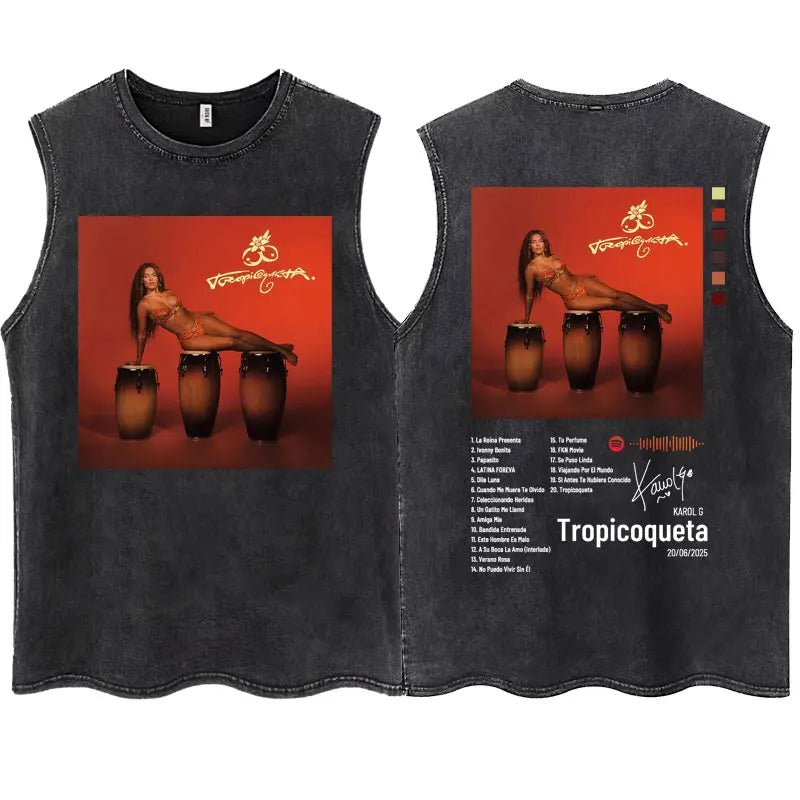 KAROL G Tropicoqueta Tank Top – Unisex, Oversize, 100% Baumwolle - flohmarkt-deutschland.shop