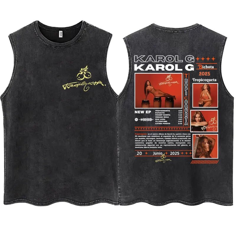 KAROL G Tropicoqueta Tank Top – Unisex, Oversize, 100% Baumwolle - flohmarkt-deutschland.shop