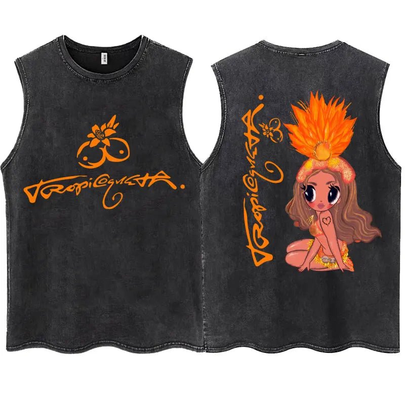 KAROL G Tropicoqueta Tank Top – Unisex, Oversize, 100% Baumwolle - flohmarkt-deutschland.shop