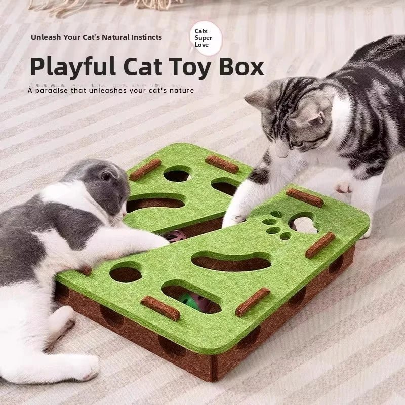 KatzenKraft PuzzleBox Katzenspielzeug - Intelligentes Spielzeug Mit Ballinteraktion Für Innenkatzen - flohmarkt-deutschland.shop