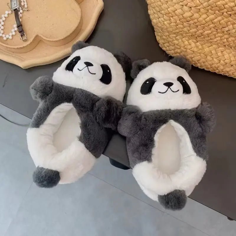 Kawaii Panda & Bär Hausschuhe – warme Plüsch-Pantoffeln für Damen & Herren - flohmarkt-deutschland.shop