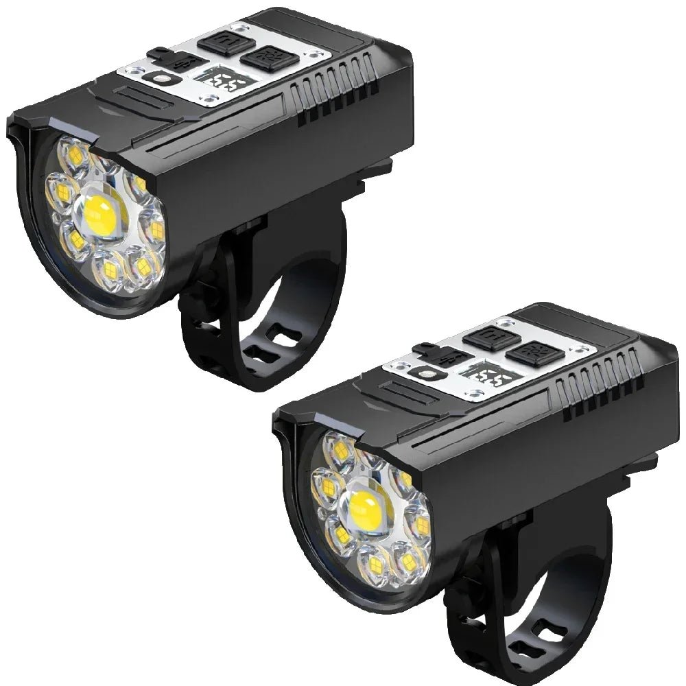 KDULIT 9-LED-Fahrradscheinwerfer, USB wiederaufladbar, Fahrradlampe, superhelle Lenkerlichter, wasserdichtes Fahrrad-Frontlicht für den Außenbereich - flohmarkt-deutschland.shop