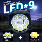 KDULIT 9-LED-Fahrradscheinwerfer, USB wiederaufladbar, Fahrradlampe, superhelle Lenkerlichter, wasserdichtes Fahrrad-Frontlicht für den Außenbereich - flohmarkt-deutschland.shop