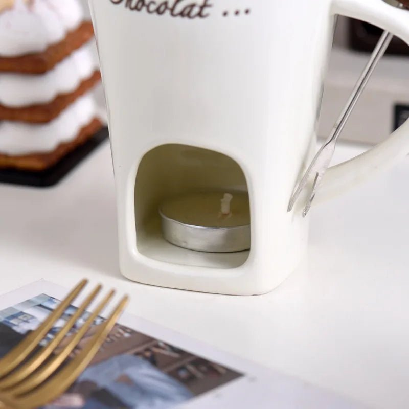 Keramik Kaffeetasse Kerzenwärmer Schokolade 130ml kreativ Geschenk - flohmarkt-deutschland.shop