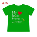 Kids My Heart Belongs To Jesus Jeugd-T-shirt Christelijke Kinder Op Geloof Gebaseerd Jezus-shirt High Quality Cotton Soft Tees - flohmarkt-deutschland.shop