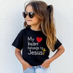 Kids My Heart Belongs To Jesus Jeugd-T-shirt Christelijke Kinder Op Geloof Gebaseerd Jezus-shirt High Quality Cotton Soft Tees - flohmarkt-deutschland.shop