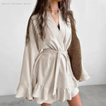 Kimono Sexy Bathrobes Cotton Linen Shorts Robe Pajamas Set Women Loungewear Spring Summer New Sleepwear Loose Nightgown Lingerie - flohmarkt-deutschland.shop