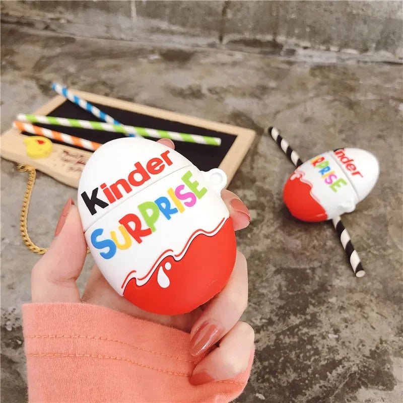 Kinder Eggs 3D Earphone Case Cover Wireless Bluetooth Cartoon Case for Airpods 1 2 Headphone Protective Cover for Airpods Case - flohmarkt-deutschland.shop