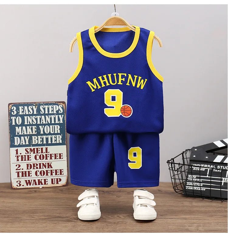 Kinder Sets Sommer Kinder Ärmelloses T-shirt Shorts Set Schnell trocknend Outdoor Tank Top Shorts Sets Jungen Sport Basketball Tr - flohmarkt-deutschland.shop