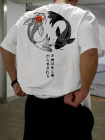 Koi Harajuku Japanisches Muster 100 % reine Baumwolle Herren T-Shirt Sommer Täglich Outdoor Sport Straße Lässig Bequem Kurzarm - flohmarkt-deutschland.shop