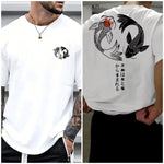 Koi Harajuku Japanisches Muster 100 % reine Baumwolle Herren T-Shirt Sommer Täglich Outdoor Sport Straße Lässig Bequem Kurzarm - flohmarkt-deutschland.shop