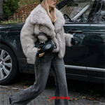 KONDALA Casual Braun Dickes Fell Jacken Frauen Langarm V-ausschnitt Herbst Winter Faux Pelz Mäntel Mode 2025, Streetwear Outwears - flohmarkt-deutschland.shop