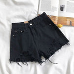 Korean Denim Shorts Women Summer Fashion Casual High Waist Ripped Jeans Pocket Tassel Y2K Hot Pants Streetwear Blue Trousers - flohmarkt-deutschland.shop