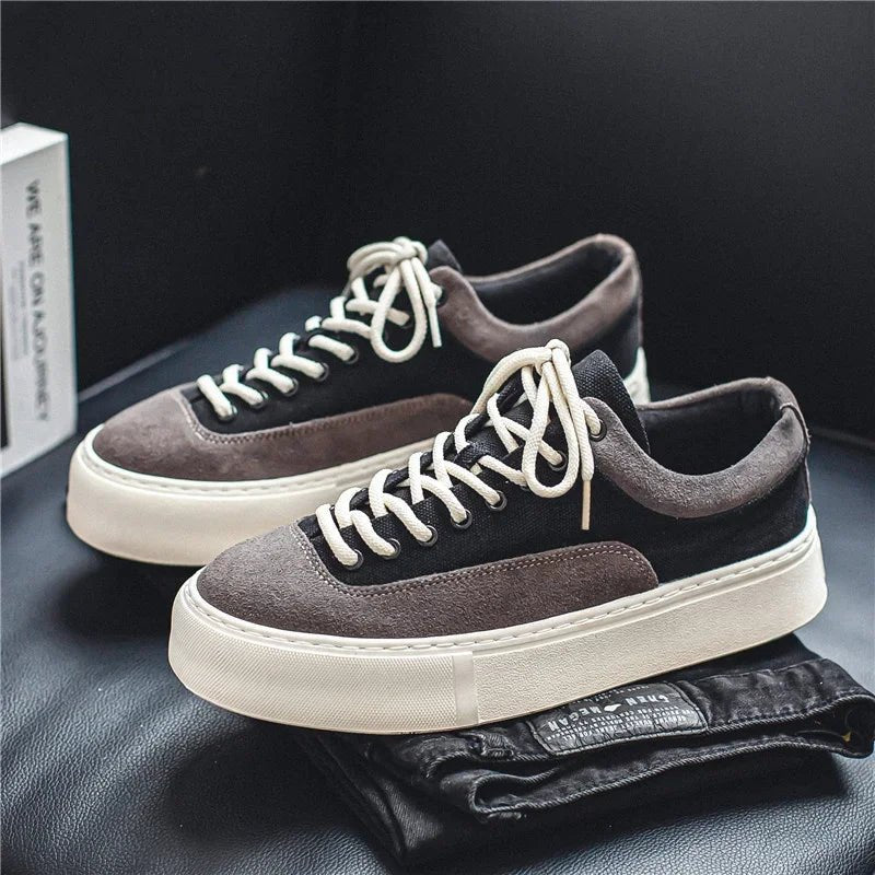 Koreanische Mode lässig Leinwand Turnschuhe Männer Harajuku Plattform Leinwand Schuhe Mann atmungsaktive Männer vulkan isierte Schuhe Zapatos de Lona - flohmarkt-deutschland.shop