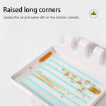 Küche Löffel Halter Gabel Spachtel Rack Regal Organizer Kunststoff Stäbchen Halter Nicht-slip Löffel Pad - flohmarkt-deutschland.shop