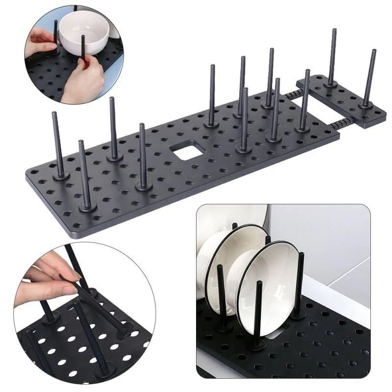 Küche Organizer Waschbecken Abfluss Regal Gericht Trocknen Rack Teleskop Pfanne Schüssel Stehen Lagerung Schublade Einstellbare Halter Hause Zubehör - flohmarkt-deutschland.shop