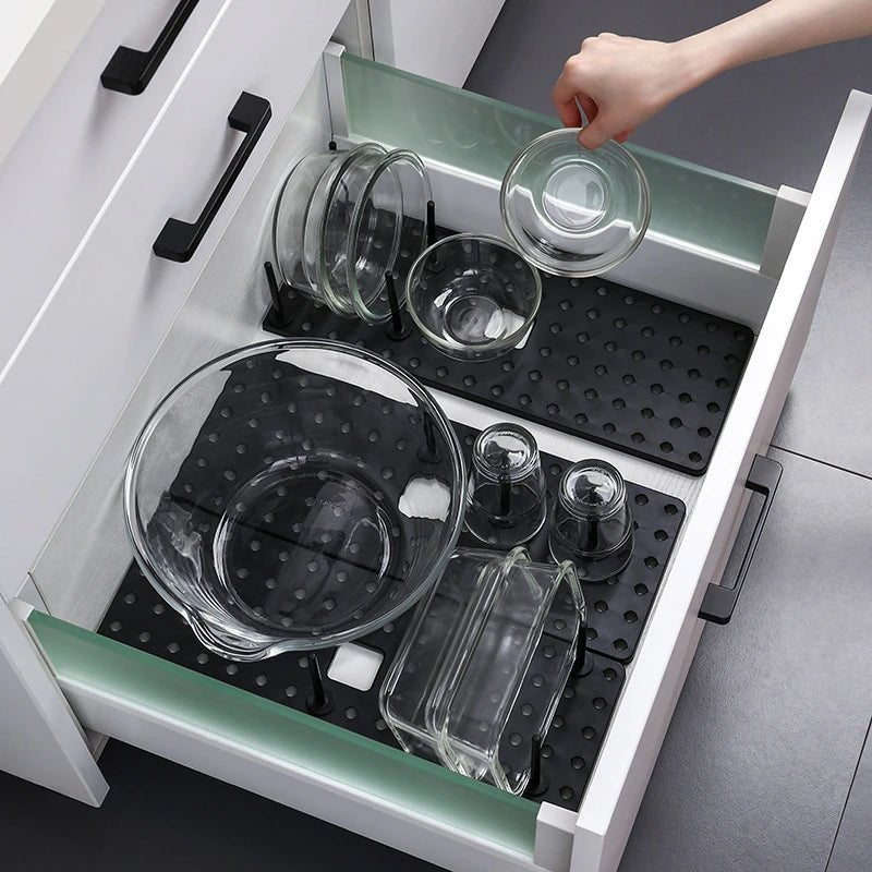 Küche Organizer Waschbecken Abfluss Regal Gericht Trocknen Rack Teleskop Pfanne Schüssel Stehen Lagerung Schublade Einstellbare Halter Hause Zubehör - flohmarkt-deutschland.shop