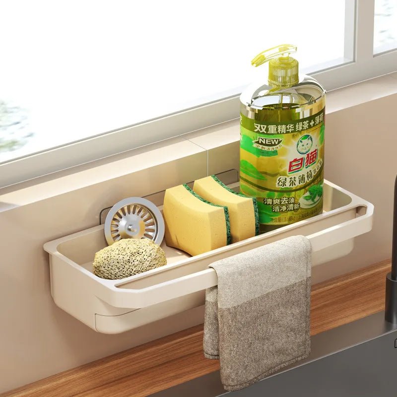 Küche Waschbecken Organizer Abfluss Rack Selbstentleerung Regal Schwamm Halter Geschirrtuch Wasserhahn Lagerung Seife Abtropffläche Küche Zubehör - flohmarkt-deutschland.shop