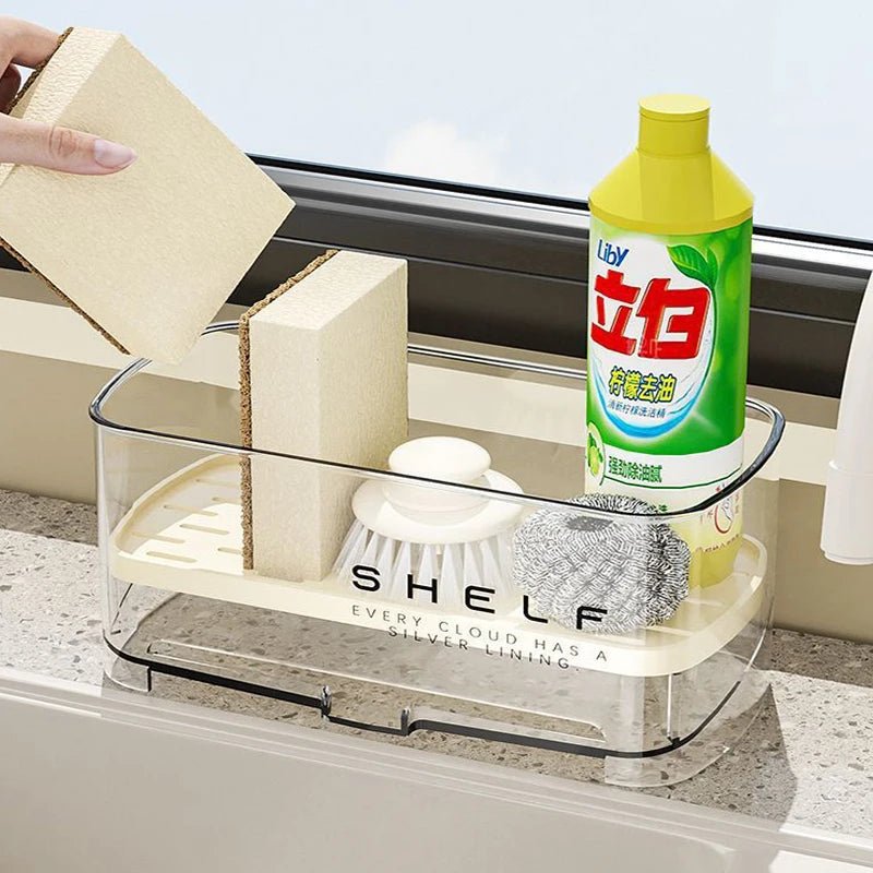 Küche Waschbecken Organizer Abfluss Rack Selbstentleerung Regal Schwamm Halter Geschirrtuch Wasserhahn Lagerung Seife Abtropffläche Küche Zubehör - flohmarkt-deutschland.shop