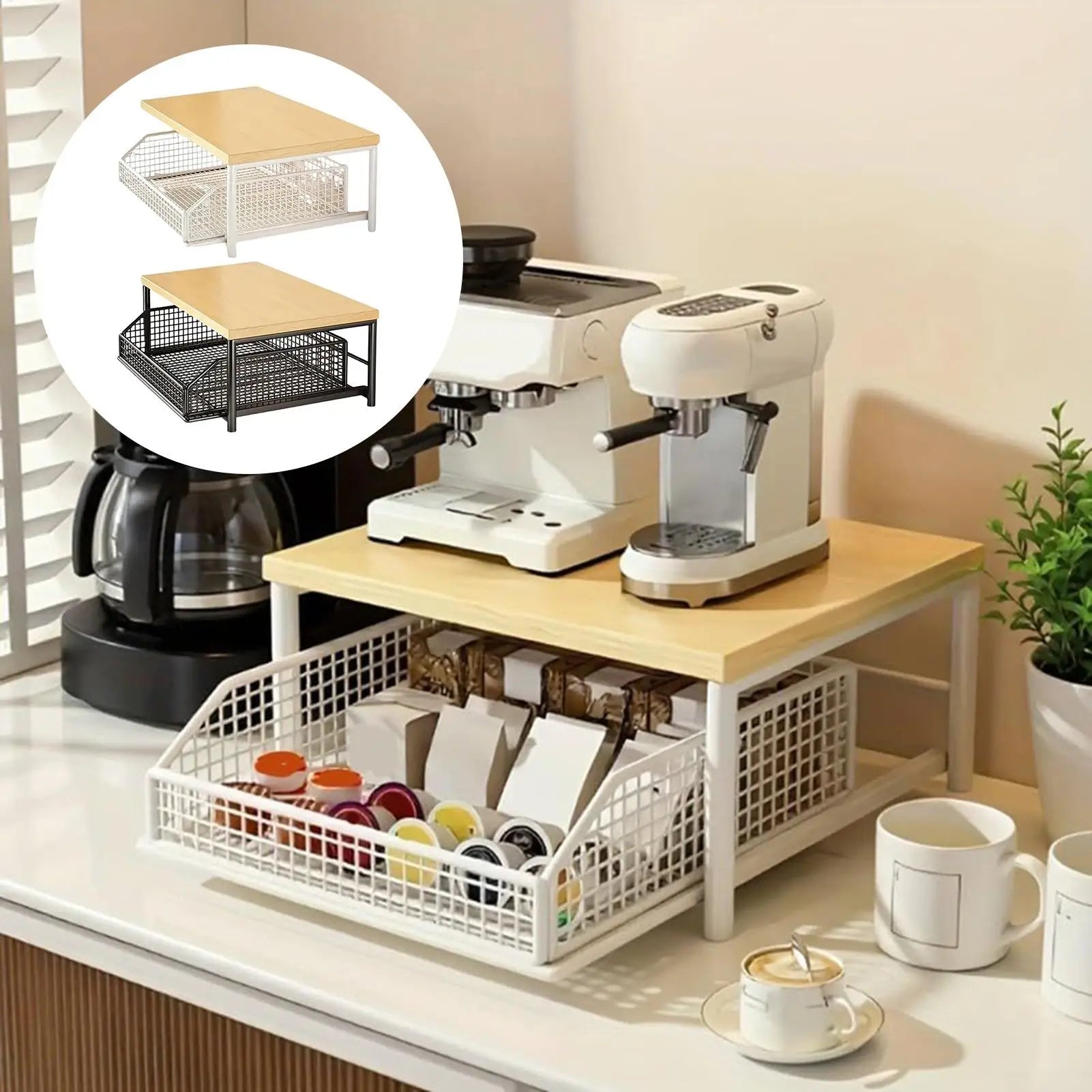 Küchen-Aufbewahrungsregal Stehendes Regal mit Schublade für Obst, Gemüse, Mikrowelle, Töpfe, Geschirr, Gewürze Organizer für Zuhause und Wohnung - flohmarkt-deutschland.shop