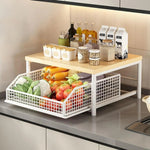 Küchen-Aufbewahrungsregal Stehendes Regal mit Schublade für Obst, Gemüse, Mikrowelle, Töpfe, Geschirr, Gewürze Organizer für Zuhause und Wohnung - flohmarkt-deutschland.shop