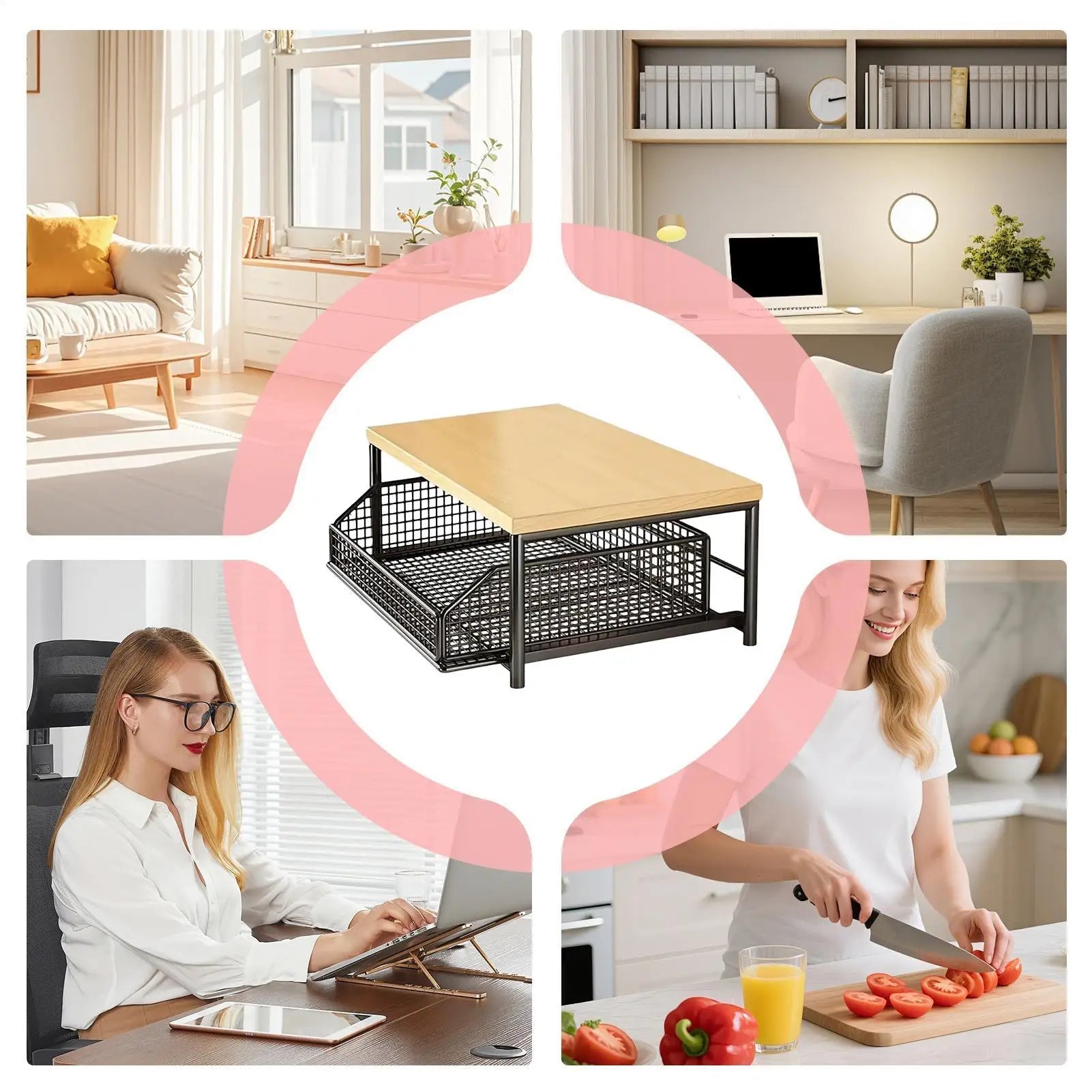 Küchen-Aufbewahrungsregal Stehendes Regal mit Schublade für Obst, Gemüse, Mikrowelle, Töpfe, Geschirr, Gewürze Organizer für Zuhause und Wohnung - flohmarkt-deutschland.shop