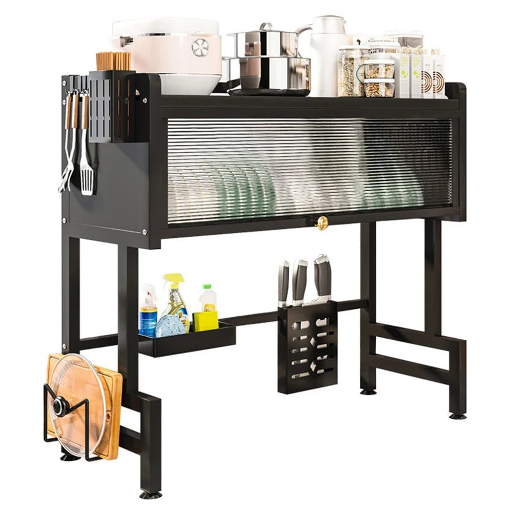 Küchenablaufregal, 3-stöckig, multifunktionales Küchenlagerregal, Küchenspüle-Organizer, großes Geschirrregal über der Spüle mit Abdeckung - flohmarkt-deutschland.shop