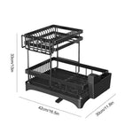 Küchenablaufregal, 3-stöckig, multifunktionales Küchenlagerregal, Küchenspüle-Organizer, großes Geschirrregal über der Spüle mit Abdeckung - flohmarkt-deutschland.shop
