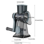 Küchenhelfer, 3-in-1-Gemüseschneider mit Handkurbel, arbeitssparende rotierende Käsereibe aus Kunststoff, manueller Gemüseschredder, Karotten - flohmarkt-deutschland.shop