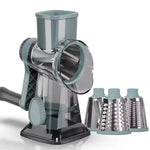 Küchenhelfer, 3-in-1-Gemüseschneider mit Handkurbel, arbeitssparende rotierende Käsereibe aus Kunststoff, manueller Gemüseschredder, Karotten - flohmarkt-deutschland.shop