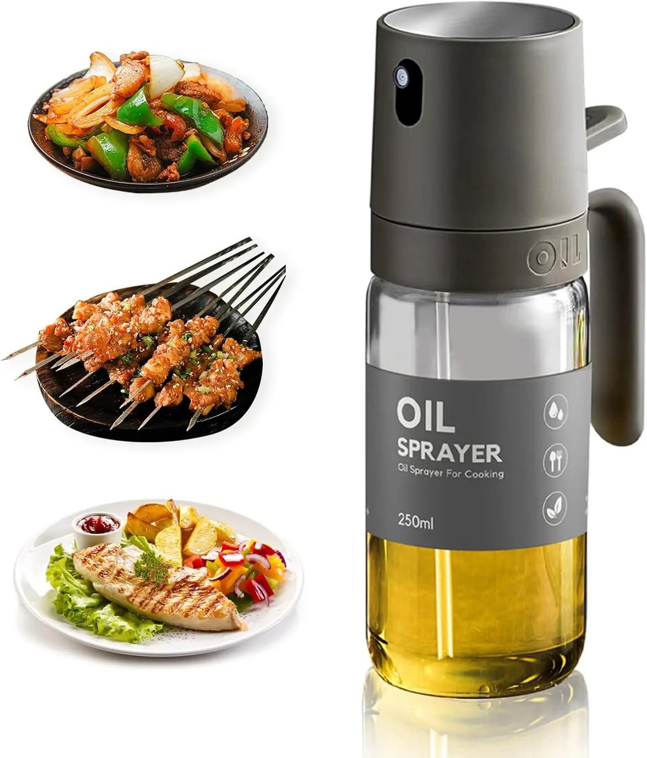 Küchenhelfer, Ölsprüher zum Kochen, 8,5 Unzen, Glas-Ölsprühflasche, Speiseöl-Sprühgerät, Olivenöl-Sprühgerät, Ölspender - flohmarkt-deutschland.shop