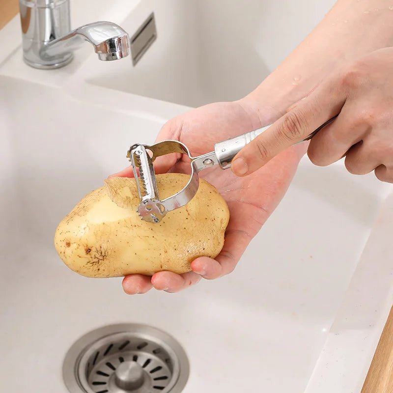 KüchenMeister 2 In 1 Edelstahl Schäler Und Reibe Für Gemüse Und Obst - Scharfe Klingen Für Saubere Schnitte - flohmarkt-deutschland.shop