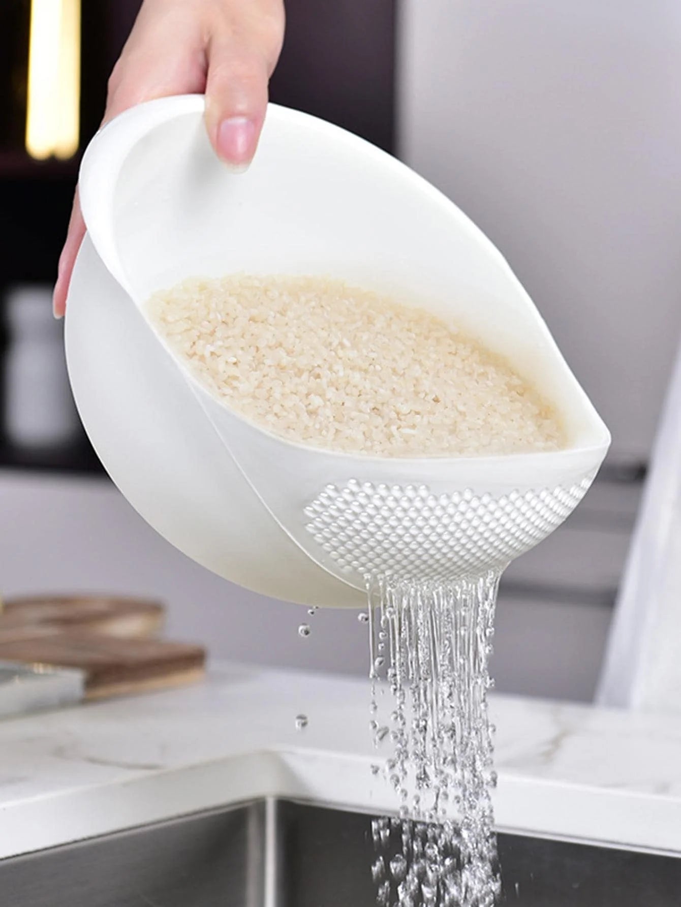 KüchenMeister Abgießsieb Reisschüssel Abtropfkorb Mit Griffen - Vielseitiges Doppelstock-Design - flohmarkt-deutschland.shop