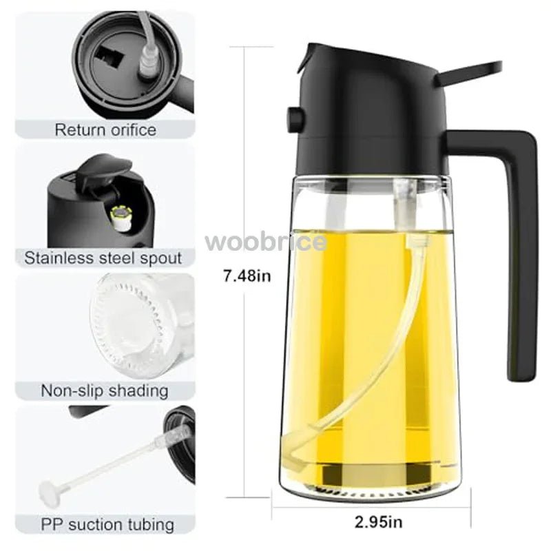 KüchenMeister Olivenöl Sprühflasche Mit Breiter Öffnung Und Automatischem Deckel - Präzise Dosierung Küche Und Camping - flohmarkt-deutschland.shop
