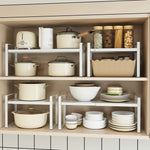 Küchenregal unter der Spüle, geschichtetes Regal im Schrank, Arbeitsplatte, ausziehbarer Schrank, Geschirrregal für den Heimgebrauch - flohmarkt-deutschland.shop