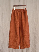 Künstlerische High-End Hanf-Hose mit weitem Bein für Damen – Dünne, lässige Harlan-Hose aus Baumwoll-Leinen, knöchellang, bequem, gerader Schnitt - flohmarkt-deutschland.shop