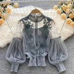 Lace Puff Long Sleeve Blouse Vintage Fashion Blouses Elegant Femme Blusas Korean Woman Tops Women Shirts Clothing Dropshipping - flohmarkt-deutschland.shop
