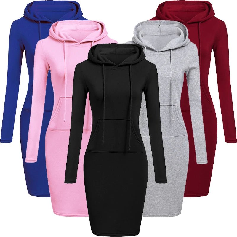 Ladies Dress Autumn Women Hooded Dresses Hoodies Women Sweatshirts Women Hoodies Dress Tops Ladies Clothing - flohmarkt-deutschland.shop