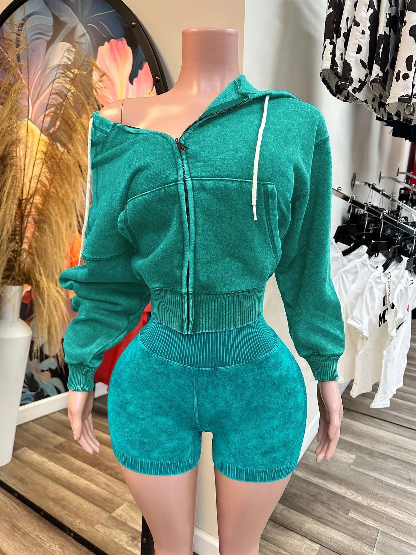 Lady Thick Hooded Sports Shorts Outfits Sexy Women Two Pieces Gym Tracksuit Set Elegant Club Matching Set - flohmarkt-deutschland.shop
