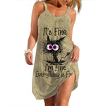 Lady Trend Streetwear Women's A-line Slip Dress Daily Soft Wear Woman Loose Dresses Summer Female Casual Cartoon Clothes Y2K - flohmarkt-deutschland.shop