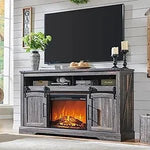 LandhausKraft Kamin-TV-Ständer Im Landhausstil Highboy Unterhaltungskonsole - Elektrischer Kamin Integriert - flohmarkt-deutschland.shop