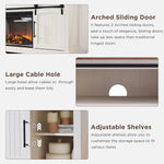 LandhausKraft Kamin-TV-Ständer Im Landhausstil Highboy Unterhaltungskonsole - Elektrischer Kamin Integriert - flohmarkt-deutschland.shop