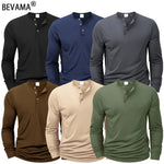 Langärmliges Herren-T-Shirt mit Henley-Ausschnitt, schmale Passform, T-Shirt mit lässigem Knopf, bequemes Fitness-T-Shirt, gemütliches Oberteil - flohmarkt-deutschland.shop