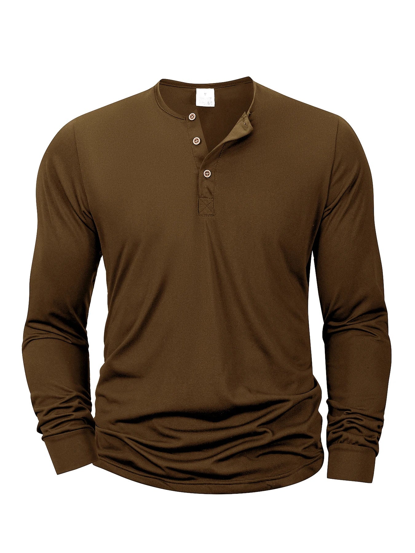 Langärmliges Herren-T-Shirt mit Henley-Ausschnitt, schmale Passform, T-Shirt mit lässigem Knopf, bequemes Fitness-T-Shirt, gemütliches Oberteil - flohmarkt-deutschland.shop