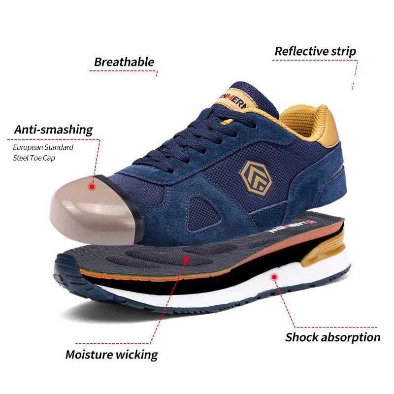 LARNMERN Männer Stahlkappe Schuhe Antistatische Sicherheitsschuhe Frauen Composite Atmungsaktive Slip On Arbeit Turnschuhe Industries Schutz - flohmarkt-deutschland.shop